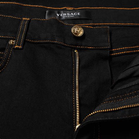 versace collection slim men's black stretch skinny jeans|versace black jeans fragrance.